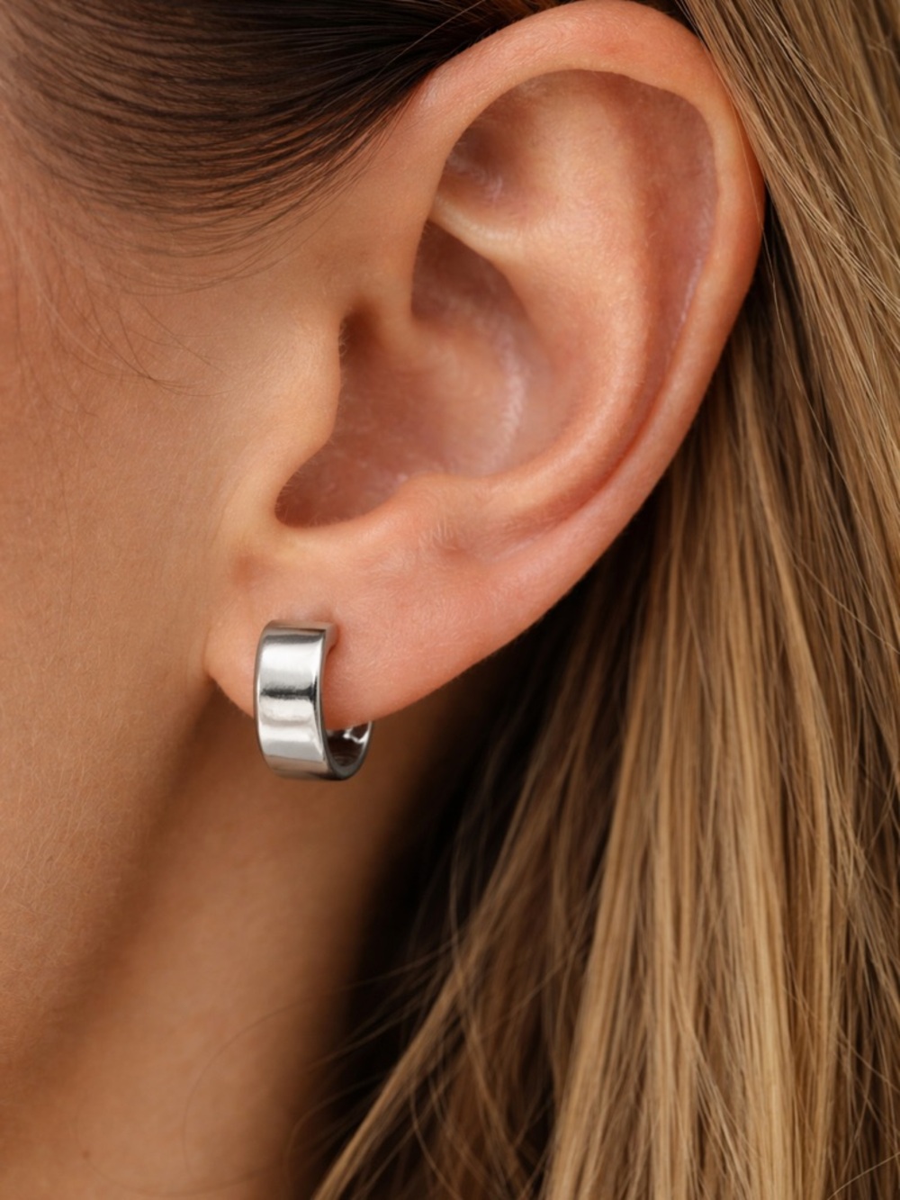 Stainless Steel 10mm 5mm Huggie Hoop Earrings Silver Minimalist